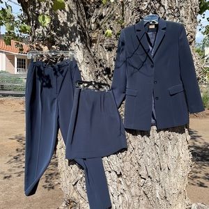 Navy Blue Caslon suit, jacket, pants, skirt